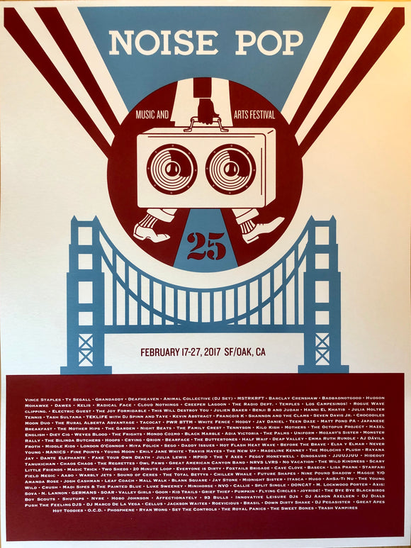 Noise Pop 25 Festival Poster by Shepard Fairey